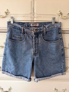 Vintage Guess Light Blue Rolled-Hem Denim Shorts